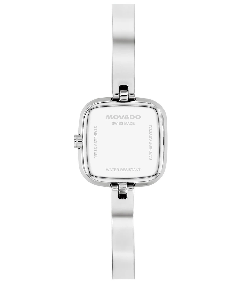 Movado Women's Cushion Quartz Analog Stainless Steel Bangle Watch