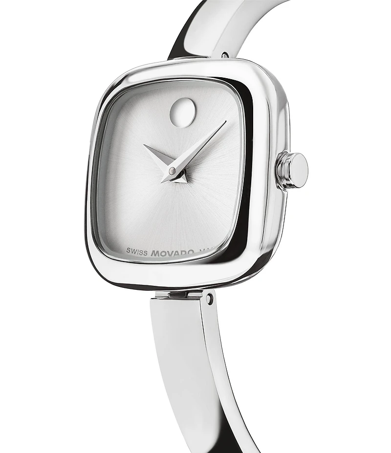 Movado Women's Cushion Quartz Analog Stainless Steel Bangle Watch
