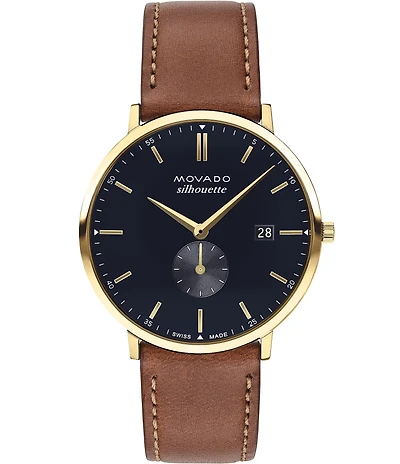 Movado Women's Heritage Quartz Analog Cognac Leather Strap Watch