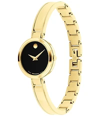 Movado Women's Moda Quartz Analog Gold Tone Stainless Steel Bracelet Watch