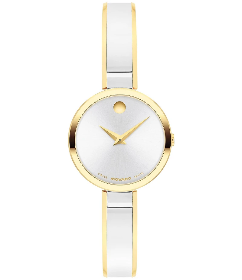 Movado Women's Moda Quartz Analog Stainless Steel and Yellow PVD Bangle Bracelet Watch