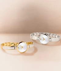Movado Women's Moda Quartz Analog Stainless Steel and Yellow PVD Bangle Bracelet Watch