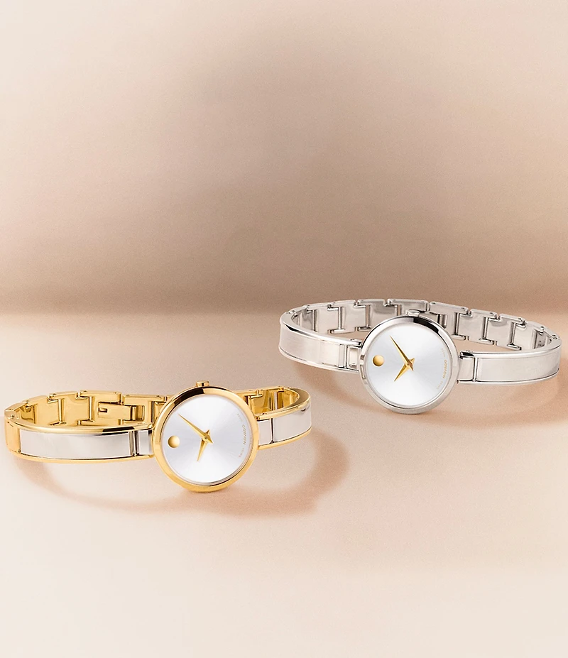 Movado Women's Moda Quartz Analog Stainless Steel Bangle Bracelet Watch