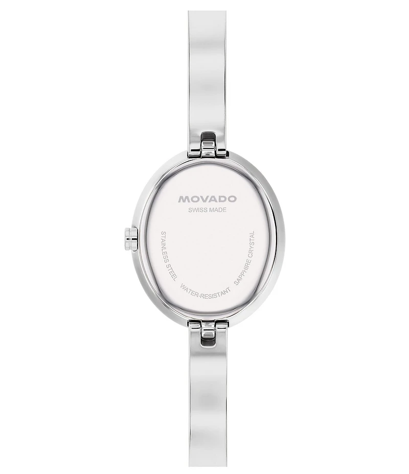 Movado Women's Museum 21.5mm Rhinestone Quartz Analog Stainless Steel Bangle Watch
