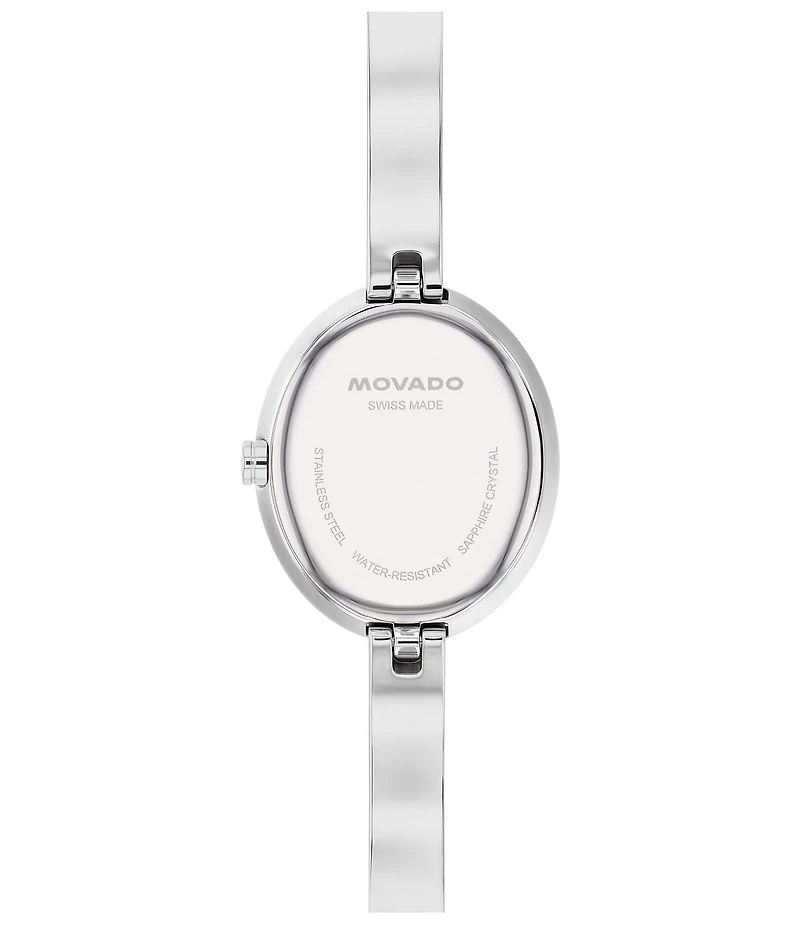 Movado Women's Museum 21.5mm Rhinestone Quartz Analog Stainless Steel Bangle Watch