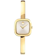 Movado Women's Museum Bangle Cushion Quartz Analog Stainless Steel Bangle Bracelet Watch