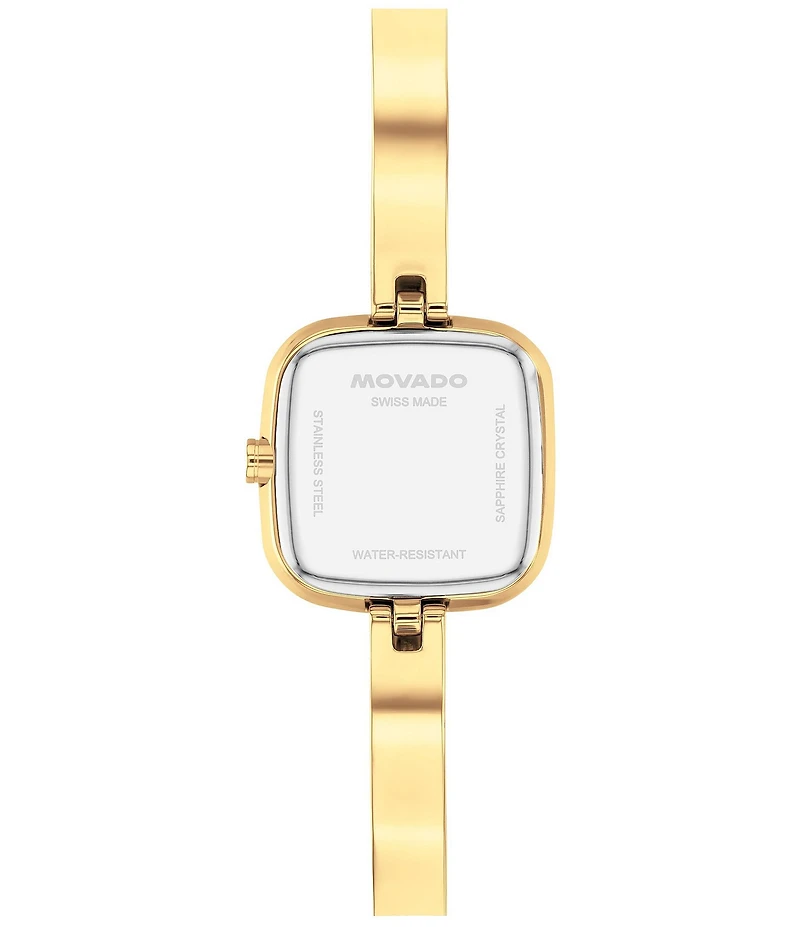 Movado Women's Museum Bangle Cushion Quartz Analog Stainless Steel Bangle Bracelet Watch