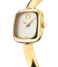 Movado Women's Museum Bangle Cushion Quartz Analog Stainless Steel Bangle Bracelet Watch