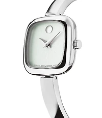 Movado Women's Museum Bangle Cushion Quartz Analog Stainless Steel Bangle Bracelet Watch