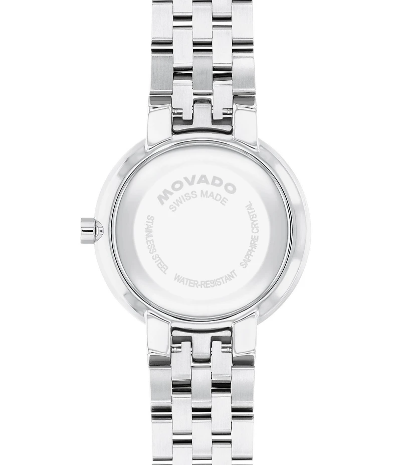 Movado Women's Museum Classic Lab Grown Diamond Bezel Quartz Analog Stainless Steel Bracelet Watch