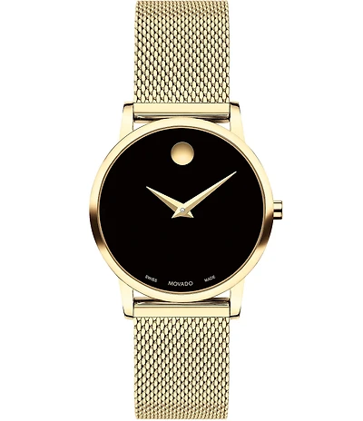 Movado Women's Museum Classic Quartz Analog Gold Mesh Bracelet Watch