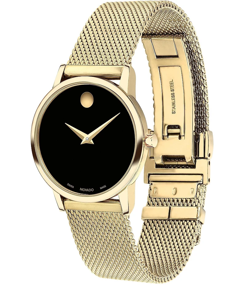 Movado Women's Museum Classic Quartz Analog Gold Mesh Bracelet Watch