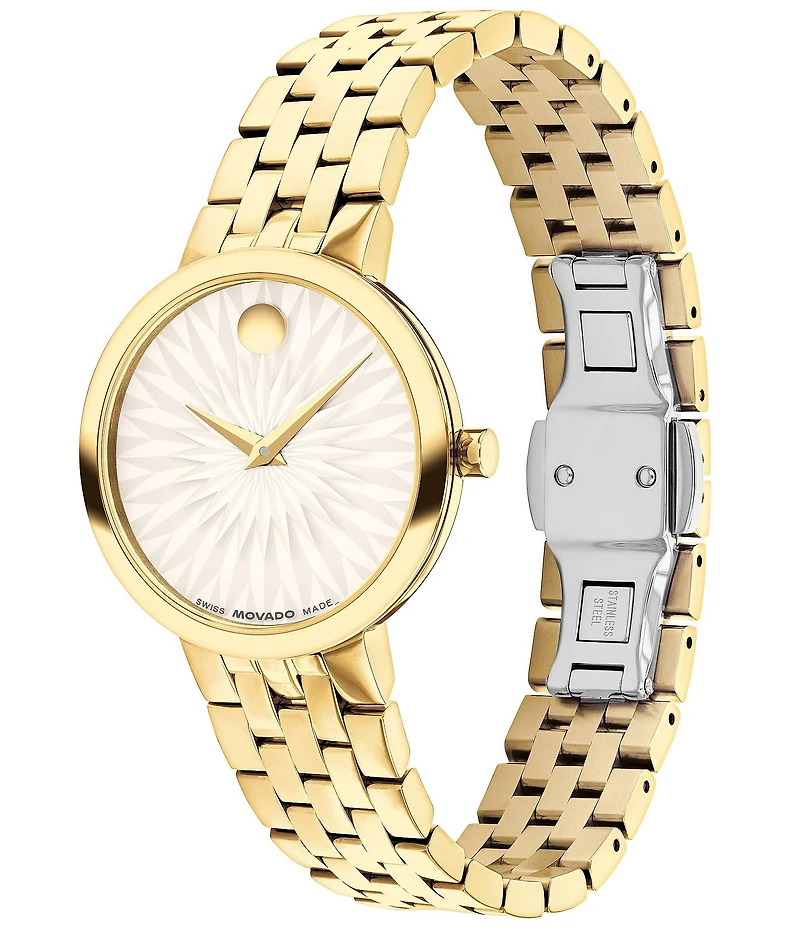 Movado Women's Museum Classic Quartz Analog Gold Tone Stainless Steel Bracelet Watch