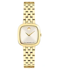 Movado Women's Museum Cushion Quartz Analog Gold Tone Stainless Steel Bracelet Watch