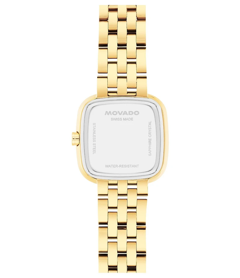 Movado Women's Museum Cushion Quartz Analog Gold Tone Stainless Steel Bracelet Watch