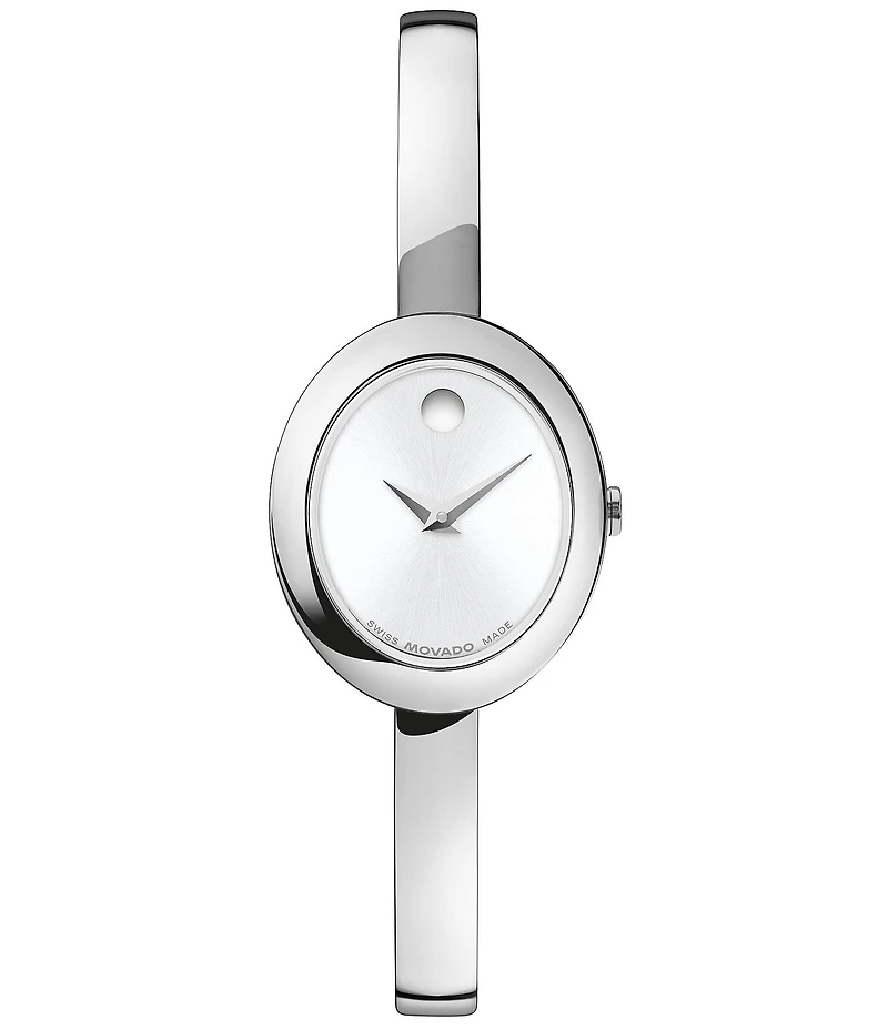 Movado Women's Museum Oval Quartz Analog Stainless Steel Bangle Bracelet Watch