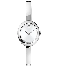 Movado Women's Museum Oval Quartz Analog Stainless Steel Bangle Bracelet Watch