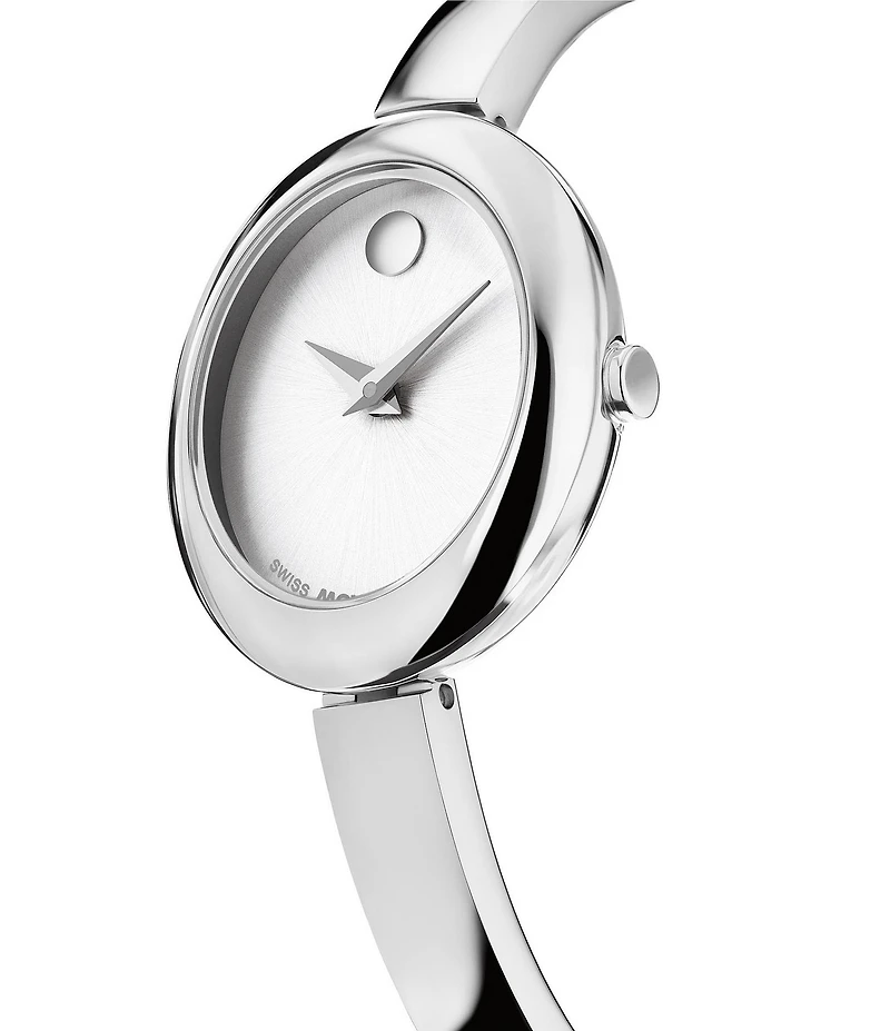 Movado Women's Museum Oval Quartz Analog Stainless Steel Bangle Bracelet Watch