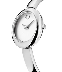 Movado Women's Museum Oval Quartz Analog Stainless Steel Bangle Bracelet Watch