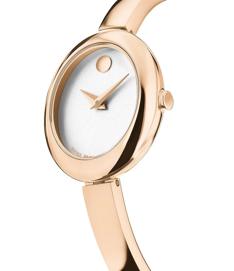 Movado Women's Museum Oval Quartz Analog Stainless Steel Bangle Bracelet Watch