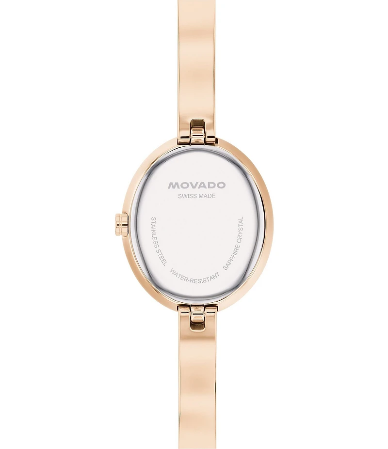 Movado Women's Museum Oval Quartz Analog Stainless Steel Bangle Bracelet Watch