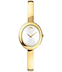 Movado Women's Museum Oval Quartz Analog Stainless Steel Bangle Bracelet Watch
