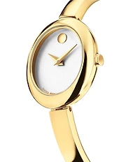 Movado Women's Museum Oval Quartz Analog Stainless Steel Bangle Bracelet Watch