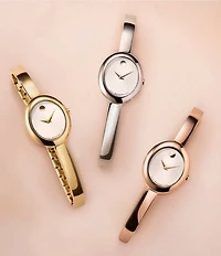 Movado Women's Museum Oval Quartz Analog Stainless Steel Bangle Bracelet Watch