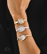 Movado Women's Museum Oval Quartz Analog Stainless Steel Bangle Bracelet Watch