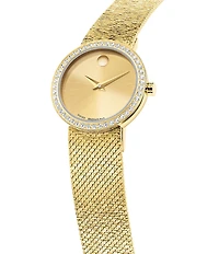 Movado Women's Museum Velura Quartz Analog Gold Tone Stainless Steel Mesh Bracelet Watch