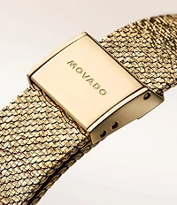 Movado Women's Museum Velura Quartz Analog Gold Tone Stainless Steel Mesh Bracelet Watch