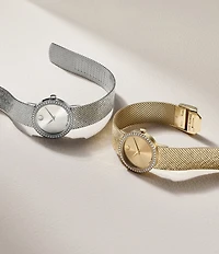 Movado Women's Museum Velura Quartz Analog Gold Tone Stainless Steel Mesh Bracelet Watch