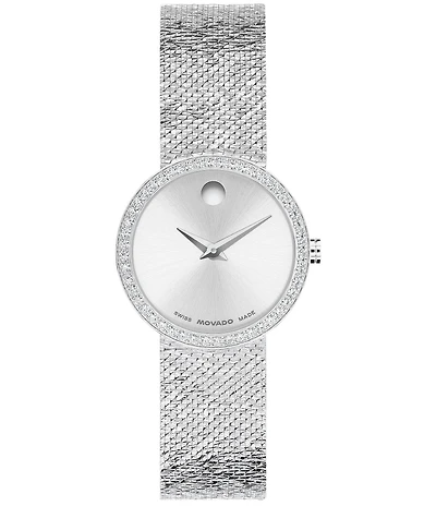 Movado Women's Museum Velura Quartz Analog Stainless Steel Sunray Mesh Bracelet Watch
