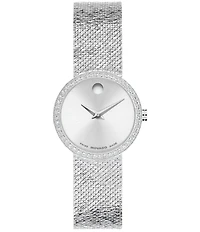 Movado Women's Museum Velura Quartz Analog Stainless Steel Sunray Mesh Bracelet Watch