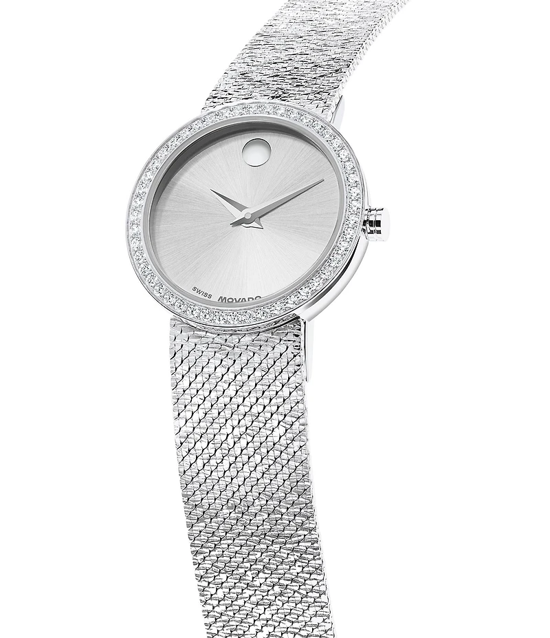 Movado Women's Museum Velura Quartz Analog Stainless Steel Sunray Mesh Bracelet Watch