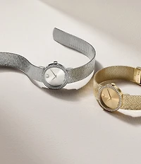 Movado Women's Museum Velura Quartz Analog Stainless Steel Sunray Mesh Bracelet Watch