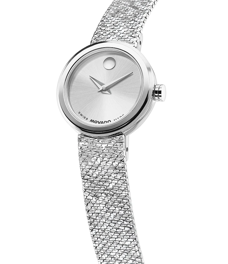 Movado Women's Museum Velura Quartz Analog Stainless Steel Mesh Bracelet Watch