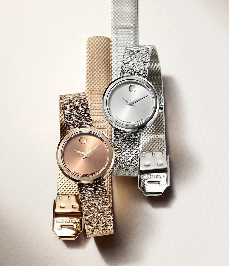 Movado Women's Museum Velura Quartz Analog Stainless Steel Mesh Bracelet Watch