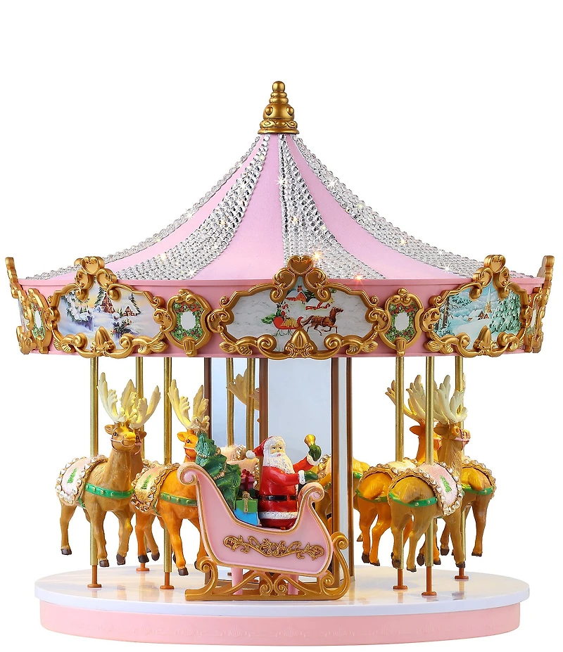 Mr. Christmas 12#double; Animated & Musical Pink Crystal Carousel