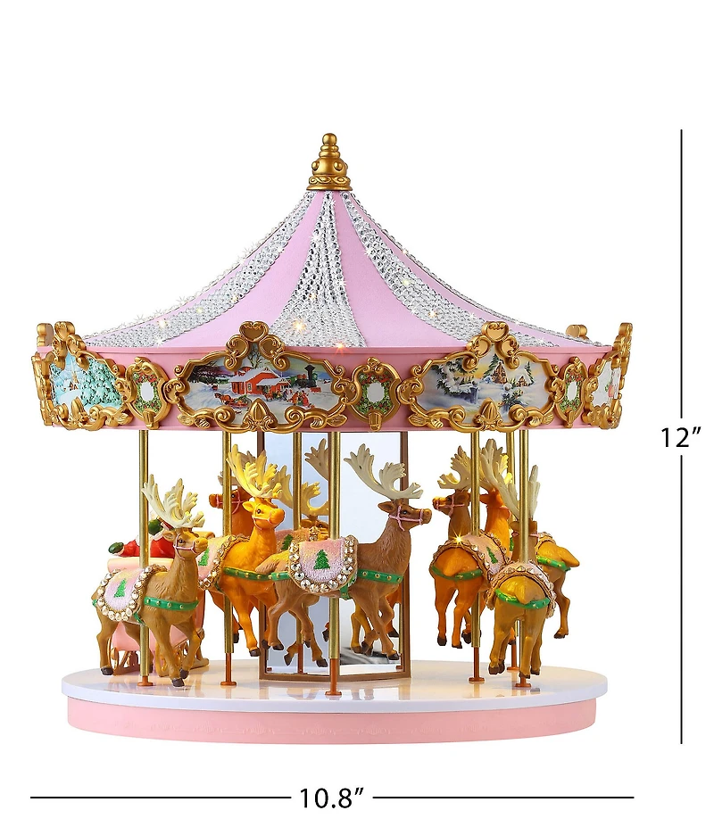 Mr. Christmas 12#double; Animated & Musical Pink Crystal Carousel