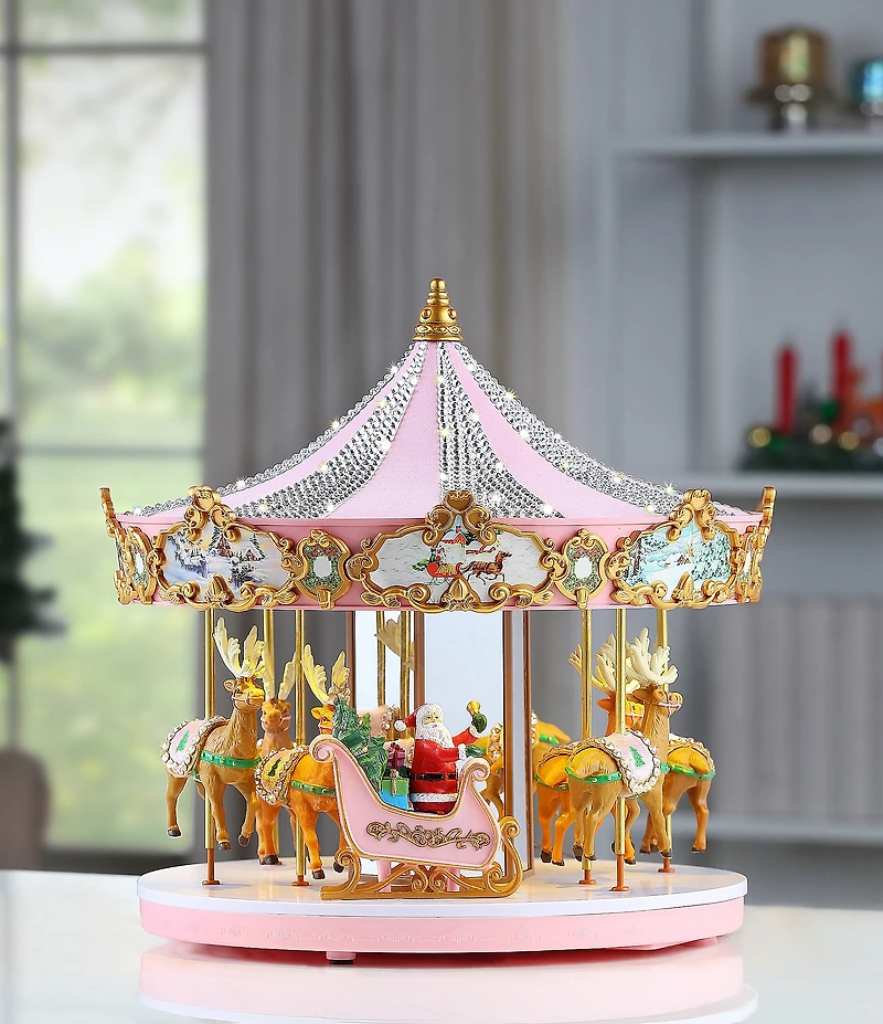 Mr. Christmas 12#double; Animated & Musical Pink Crystal Carousel