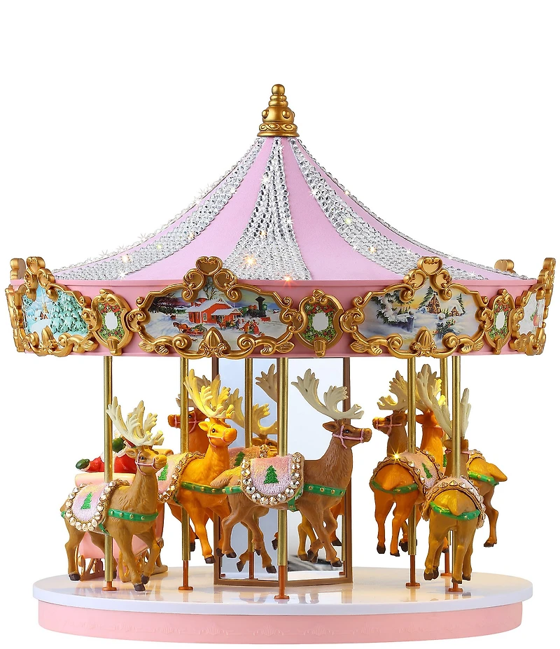 Mr. Christmas 12#double; Animated & Musical Pink Crystal Carousel