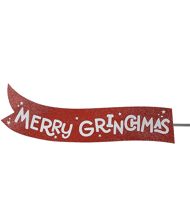 Mr. Christmas LED Lighted Grinch Sleigh Animated Tree Topper with Banner