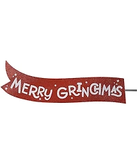 Mr. Christmas LED Lighted Grinch Sleigh Animated Tree Topper with Banner