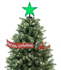 Mr. Christmas LED Lighted Grinch Sleigh Animated Tree Topper with Banner