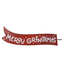 Mr. Christmas LED Lighted Grinch Sleigh Animated Tree Topper with Banner