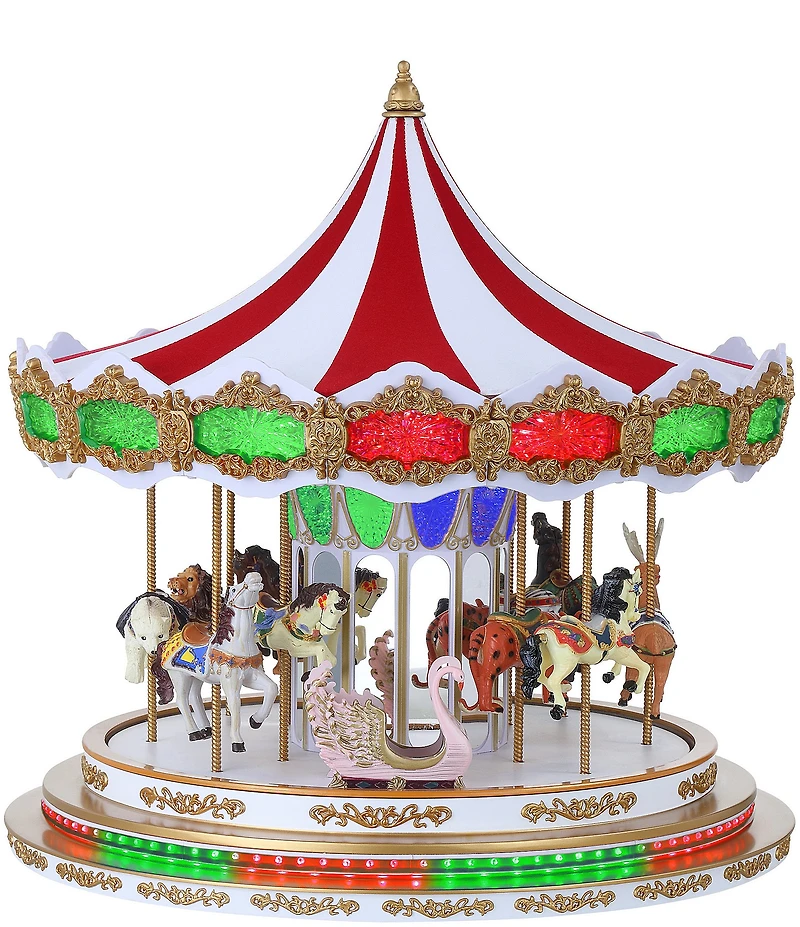 Mr. Christmas RGB Light Show Carousel Figurine