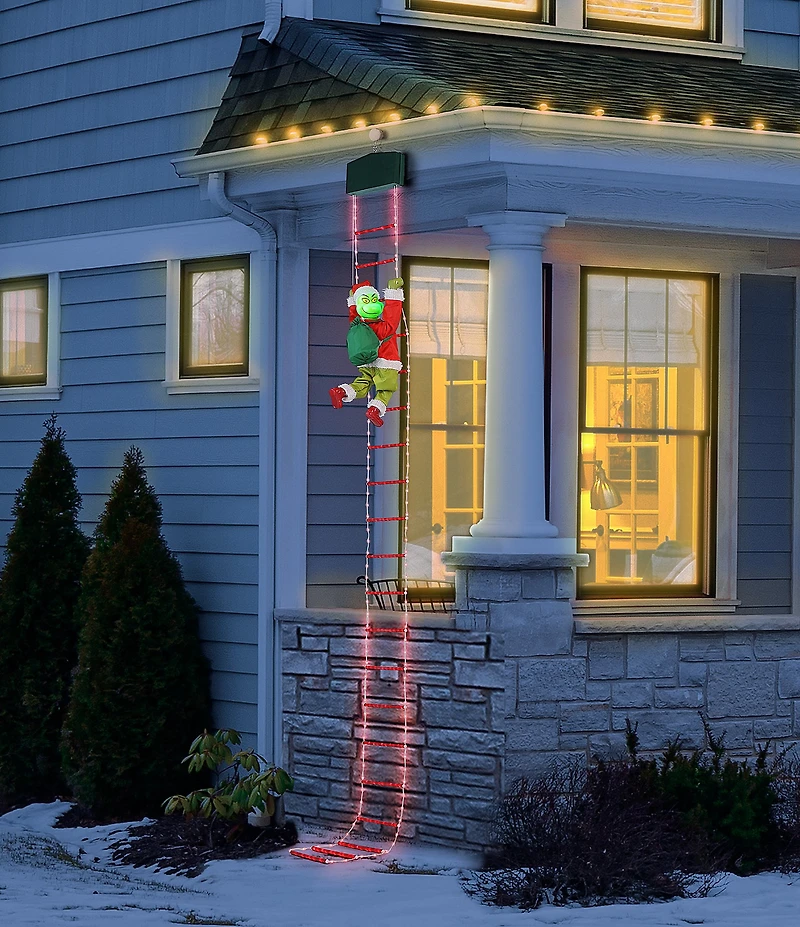 Mr. Christmas 10ft. Outdoor Rope Ladder Climbing Animated Grinch Decor