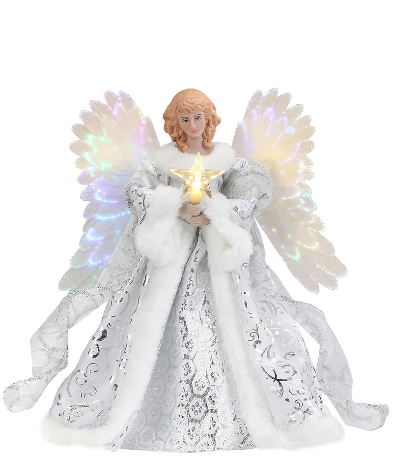 Mr. Christmas 12#double; Fiber Optic Animated White Angel Tree Topper