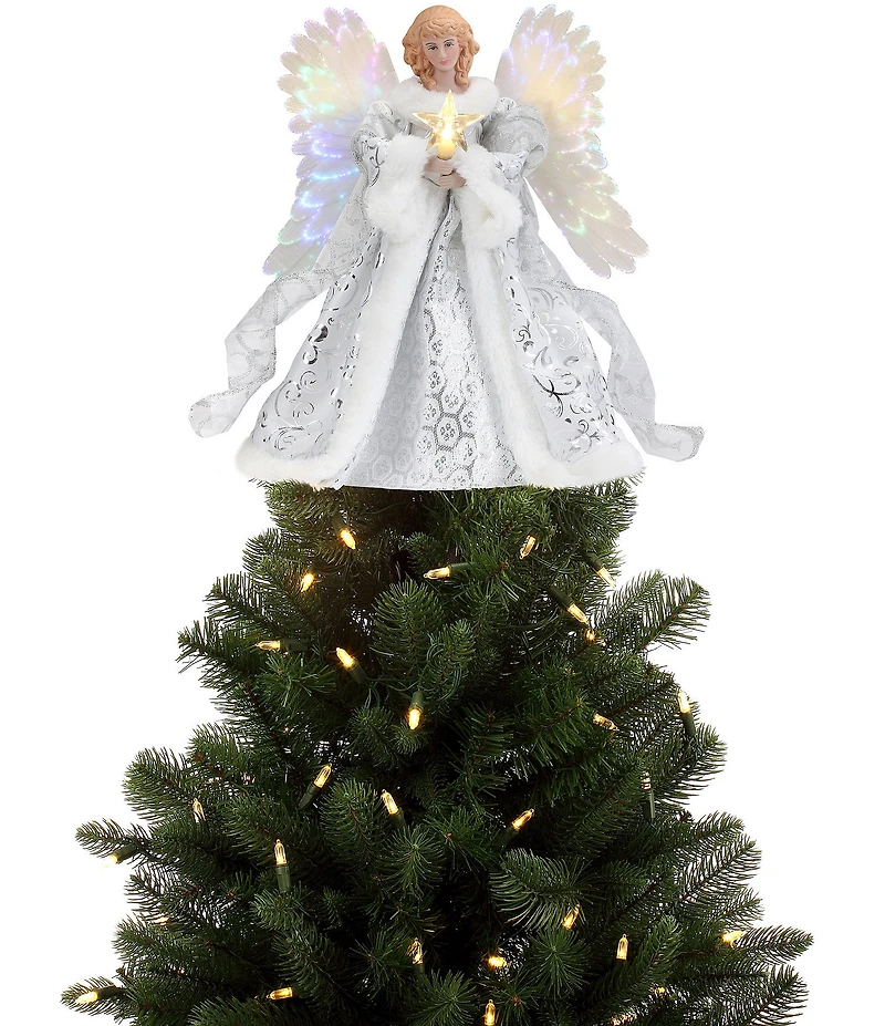 Mr. Christmas 12#double; Fiber Optic Animated White Angel Tree Topper